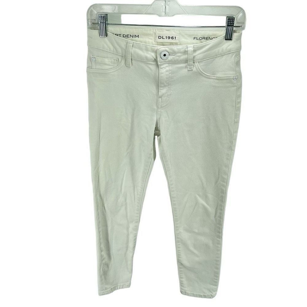 DL1961 Women’s Florence Insta Sculpt Cropped Smart Denim Jeans White Size 26
